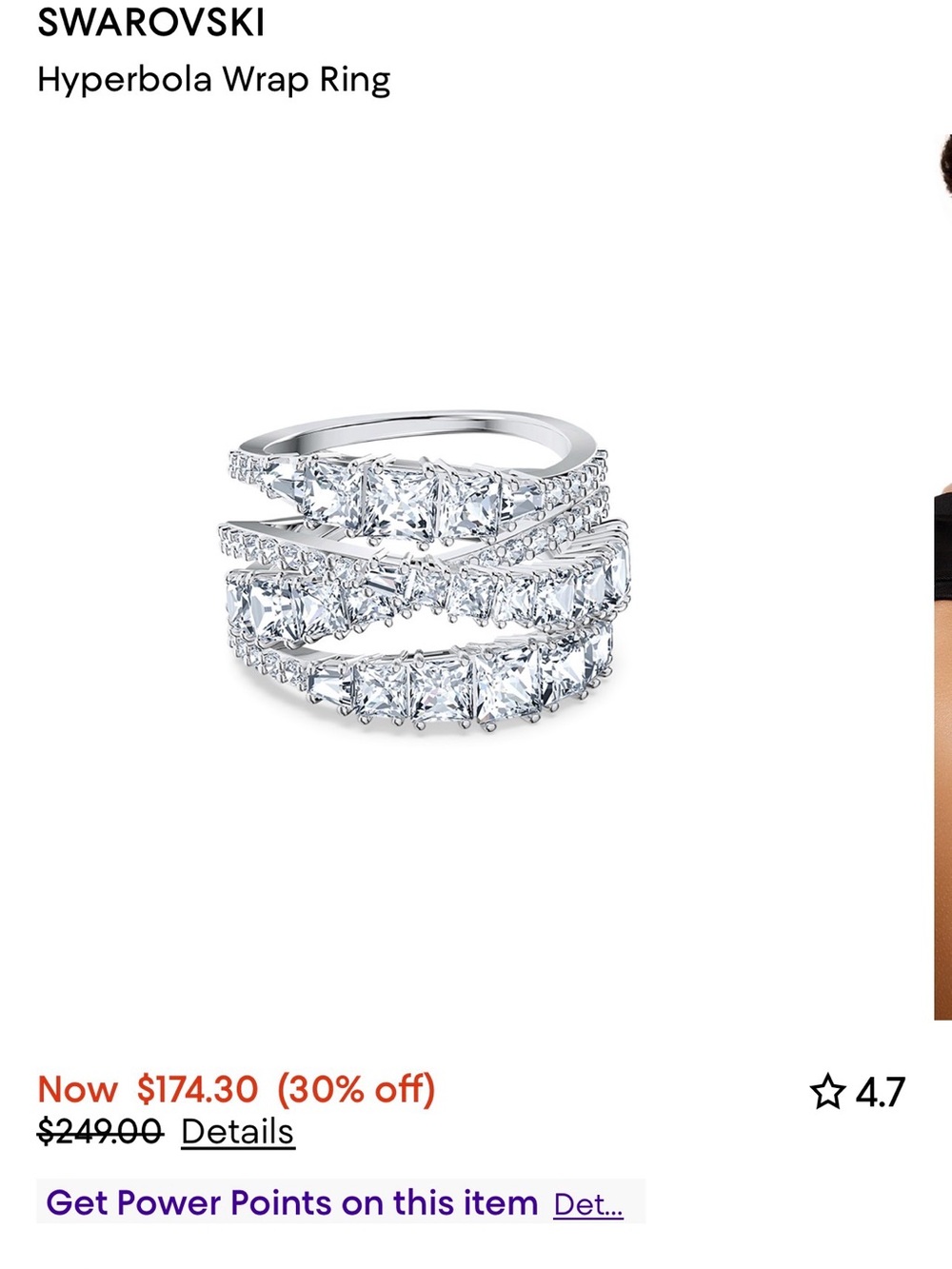 Swarovski Silver Crystal Multi-Row Wrap Ring